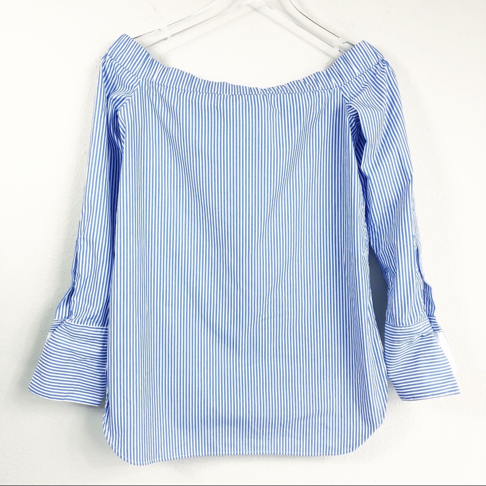 Rag & Bone | ‘Kacy’ Stripe Off The Shoulder Shirt - Picture 5 of 5